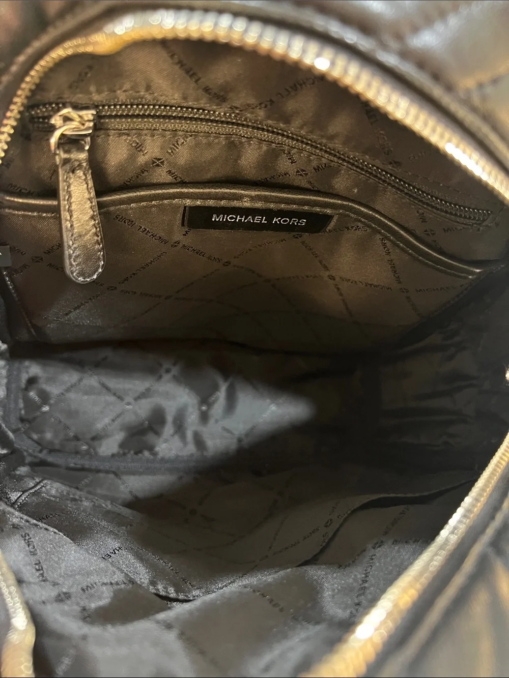 Michael Kors Abbey Black Quilted Leather Backpack